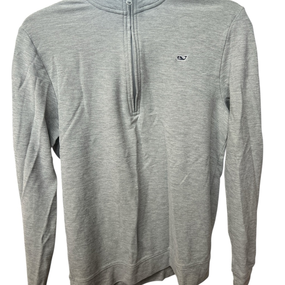 Vineyard Vines Gray Quarter-Zip Sweater Classic Knit